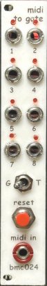 Eurorack Module BMC024 MIDI 2 GATE 4HP from Barton Musical Circuits