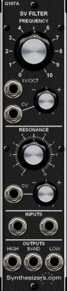 MU Module Q107A State Variable Filter (VCF) from Synthesizers.com