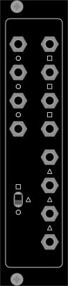 Eurorack Module PASS4 YRGB Passive Switch from Foxing Hour