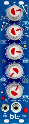 Eurorack Module Vintage Asteroid Kick Drum (various panels) from Blue Lantern Modules