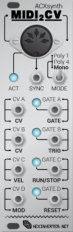 Eurorack Module MIDI2CV v1.0 from Hexinverter Électronique