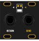 Dusty Clouds - Pedal I/O JACKS 1U Matte Black / Gold panel