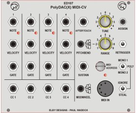 ED107 PolyDAC 4-Channel MIDI-CV 30HP